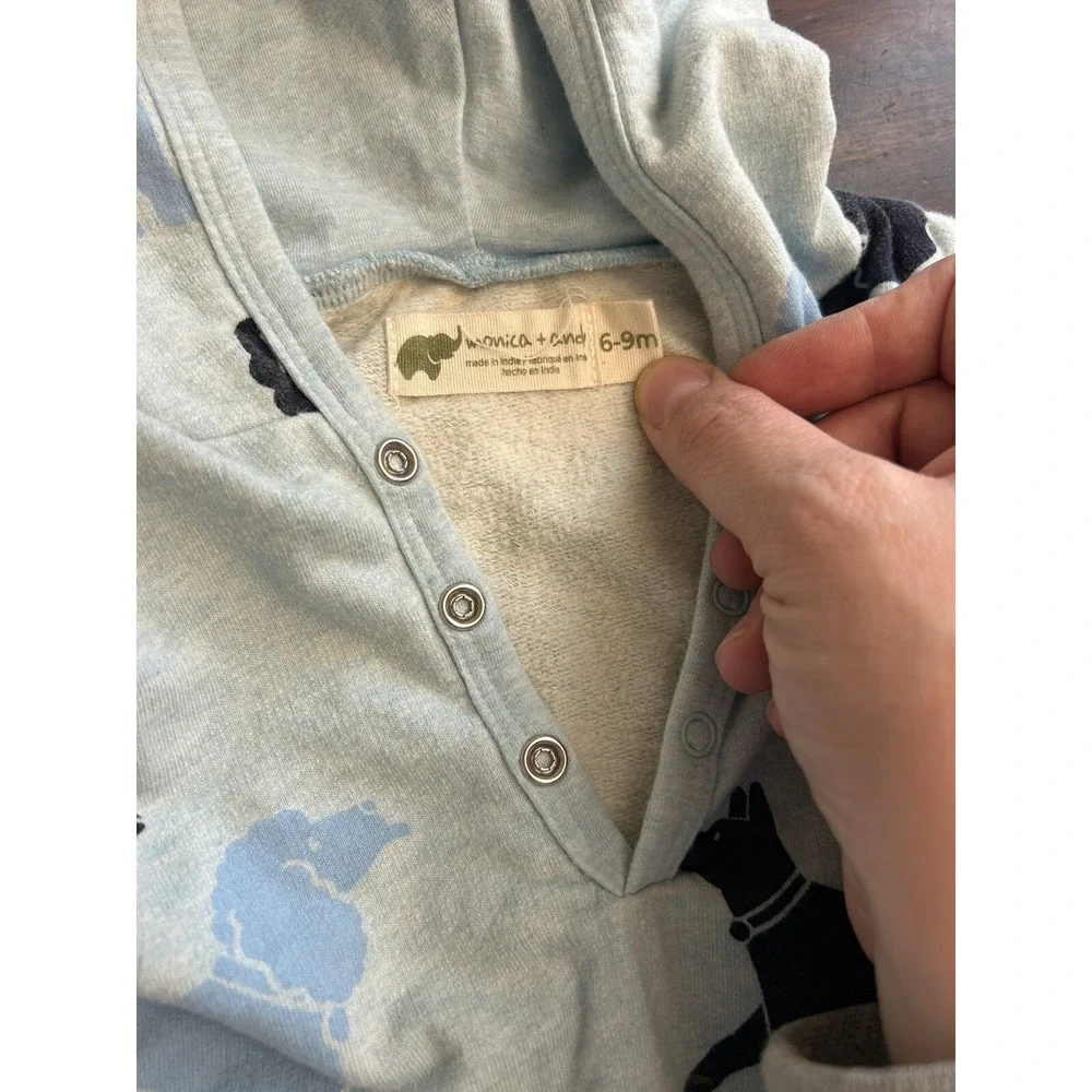 Monica and Andy Sweatshirt Rompers 6-9 months Organic Lot Of 2
